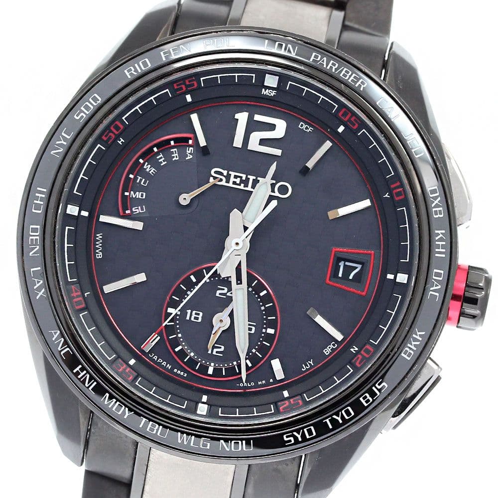 Seiko Brightz Flight Expert Solar Radio Mens SAGA267 8B63 0AS0 wrist 20cm