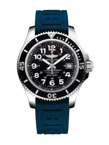 Superocean II 42 Stainless Steel / Volcano Black / Rubber / Pin