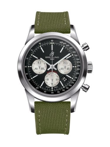 Breitling Breitling Transocean Chronograph Stainless Steel / Reverse Panda / Military / Pin