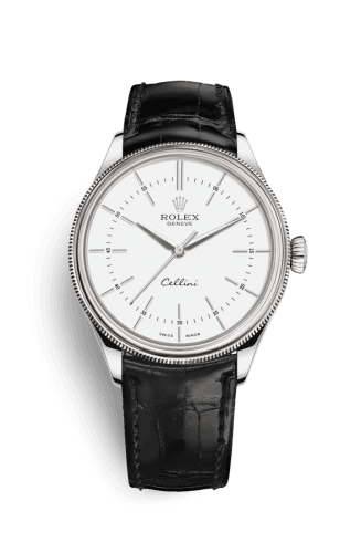 Cellini Time White Gold / White / Alligator Black