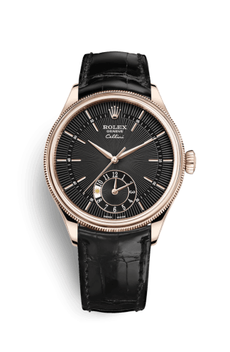 Cellini Dual Time Everose / Black / Alligator Black