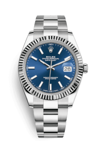Rolex Rolex Datejust 41 Stainless Steel Fluted / Oyster / Blue