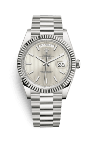 Rolex Rolex Day-Date 40 White Gold / Stripe Motif