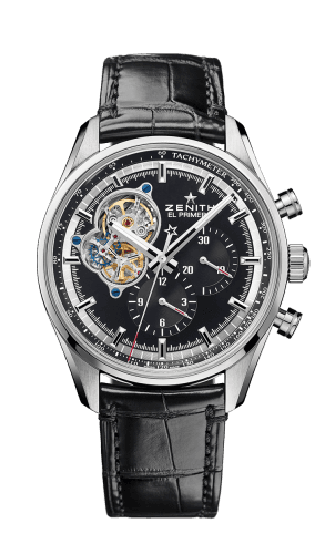 El Primero Chronomaster Open Stainless Steel / Black / Alligator