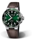 Aquis Date 43.5 Stainless Steel / Green / Calf