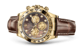 Rolex Cosmograph Daytona Yellow Gold / Black Mother of Pearl / Strap