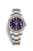 Rolex Datejust 31 Rolesor Everose Fluted / Oyster / Purple Roman