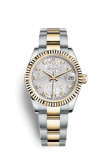 Rolex Datejust 31 Rolesor Yellow Fluted / Oyster / Silver Computer
