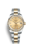 Rolex Datejust 31 Rolesor Yellow Fluted / Oyster / Champagne Diamond