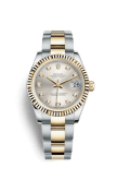 Rolex Datejust 31 Rolesor Yellow Fluted / Oyster / Silver Diamond
