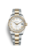 Rolex Datejust 31 Rolesor Yellow Fluted / Oyster / White Roman