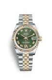Rolex Datejust 31 Rolesor Yellow Fluted / Jubilee / Olive Green Roman
