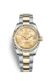 Rolex Datejust 31 Rolesor Yellow Fluted / Oyster / Champagne Floral