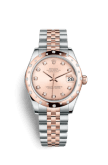 Rolex Datejust 31 Rolesor Everose Domed Diamond / Jubilee / Pink Diamond