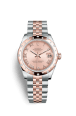 Rolex Datejust 31 Rolesor Everose Domed Diamond / Jubilee / Pink Roman