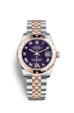 Rolex Datejust 31 Rolesor Everose Domed Diamond / Jubilee / Purple Roman