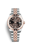 Rolex Datejust 31 Rolesor Everose Domed Diamond / Jubilee / Chocolate Roman
