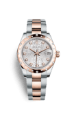 Rolex Datejust 31 Rolesor Everose Domed Diamond / Oyster / Silver Computer