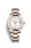 Rolex Datejust 31 Rolesor Everose Domed Diamond / Oyster / White Diamond