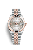 Rolex Datejust 31 Rolesor Everose Domed Diamond / Jubilee / Silver Diamond