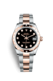 Rolex Datejust 31 Rolesor Everose Domed Diamond / Oyster / Black Diamond