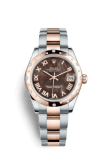Rolex Datejust 31 Rolesor Everose Domed Diamond / Oyster / Black MOP Roman