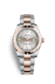 Rolex Datejust 31 Rolesor Everose Domed Diamond / Oyster / Silver