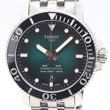 Tissot Seastar 1000 Automatic Diver Watch Green Dial Mens wrist 18cm