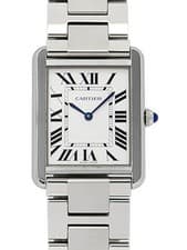 Cartier Tank Solo LM W5200014 Quartz 27mm Box Papers Silver Men's Watch