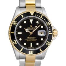 Rolex Submariner Black Yellow Gold & Steel 16613LN Rehaut - Pre-owned