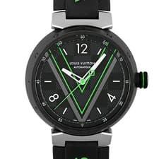 LOUIS VUITTON Tambour Damier Graphite Race QA131 from Japan #219