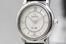 [Near MINT] OMEGA De Ville Cal.1471 Silver White Dial 23mm Women Quartz Watch