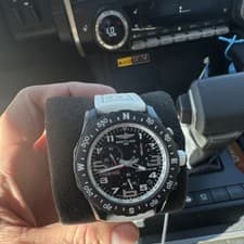 Breitling Endurance Pro Chronograph Black Dial White Rubber Strap Quartz 44mm