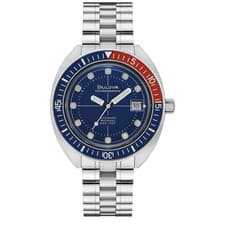 BULOVA Oceanographer Automatic Snorkel 41mm Pepsi Stainless Men’s Watch 96B477
