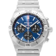 Breitling Chronomat B01 42 AB0134 Blue Steel Chronograph Mens Watch Box and Card