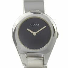 GUCCI watch 6700L stainless steel quartz analog display black dial ladies A-rank
