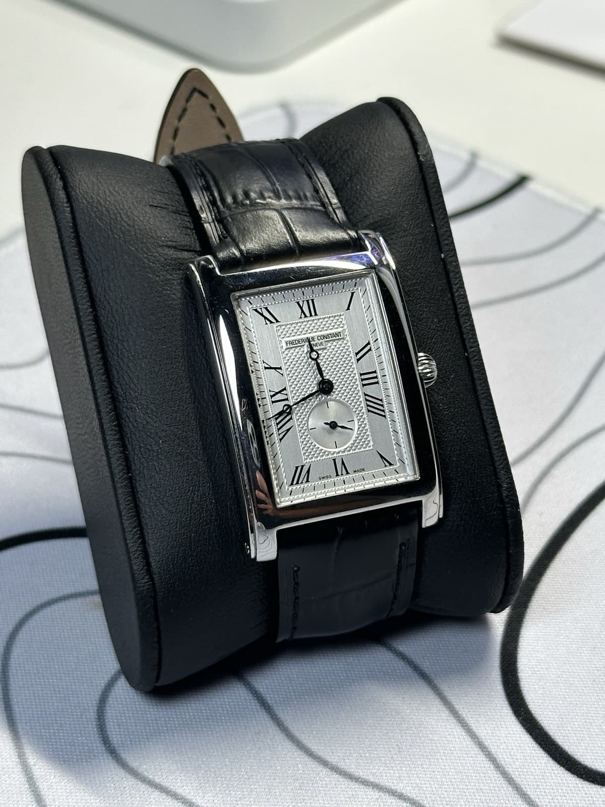 Frederique Constant Classics Carrée Vintage Swiss Watch White Dial