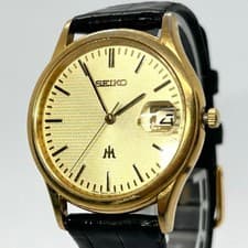 Seiko Majesta Quartz Dress Watch Mens Gold 34mm Classic Elegant wrist 18cm