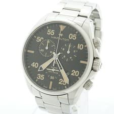 Hamilton Khaki Aviation Pilot Chronograph Date Quartz H767220 Black Used