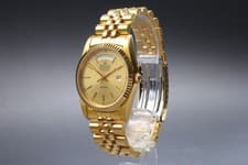 1991 [MINT] Bulova Super Seville Day Date 8984101 Gold Quartz Men's Watch JAPAN
