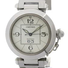 CARTIER Pasha C Big Date Steel Automatic Unisex Watch W31055M7 Polished BF584711