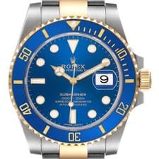 Rolex Submariner Steel Yellow Gold Blue Dial Bezel Mens Watch 116613