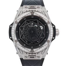 Hublot Big Bang Sang Bleu 39mm Black Dial Watch Ref# 465.SS.1117.VR.1704.MXM18