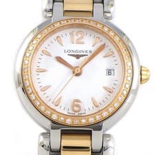 Longines Watch Primaluna L8.110.5.19.6 White Dial Rose(Pink) Gold SS Quartz