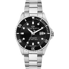 Philip Watch Caribe Automatic 42mm Men's Watch r8223216009 Black Steel Diver