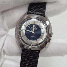 Rare Vintage Nivada Compensamatic 17 Jewel Swiss Mens Watch 4792 Blue Dial