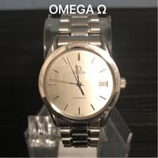 Omega Classic Date Dress Watch MAISON FONDEE EN 1848 Silver wrist 18cm Auth