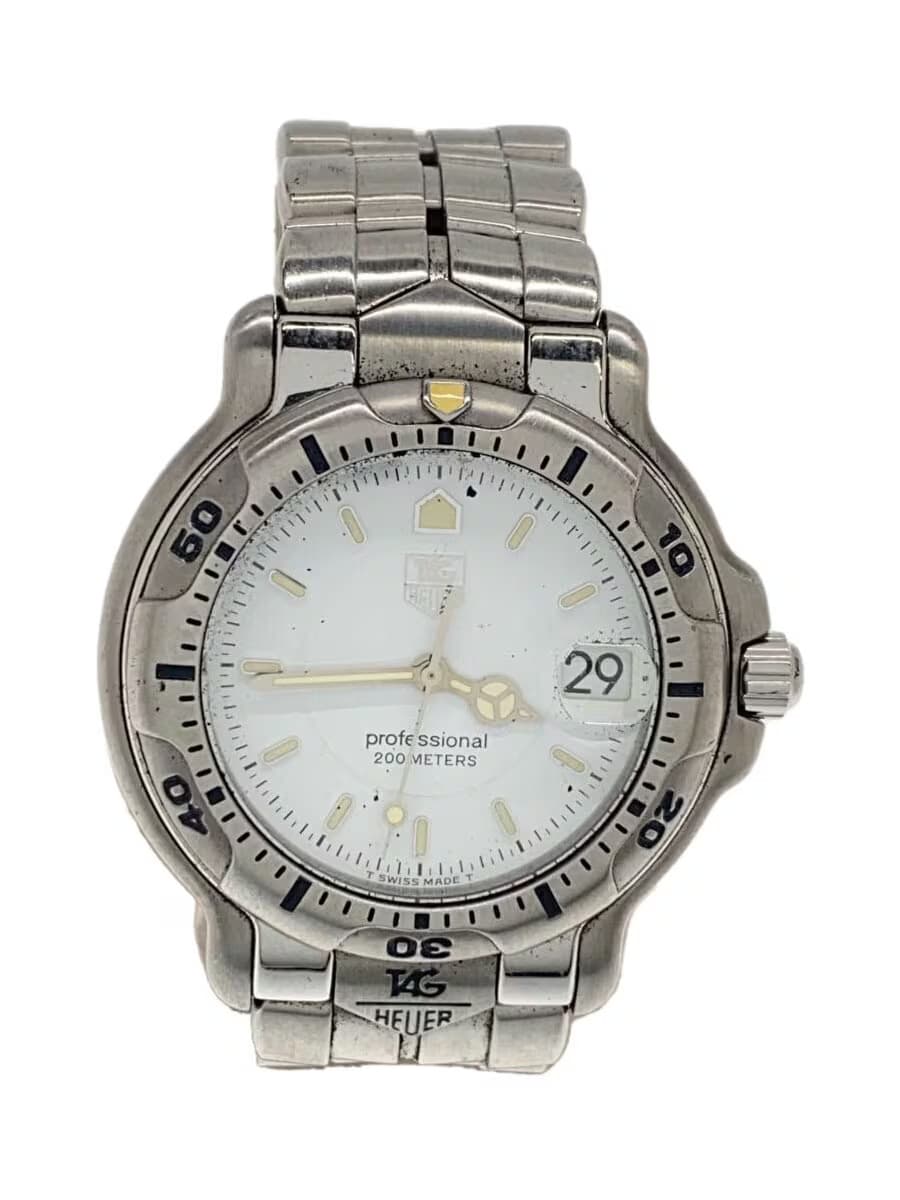 TAGHeuer 6000 Series Quartz Watch Analog Stainless WHT SLV wh1111