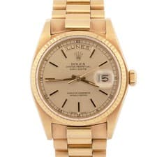 1979 Rolex Day-Date President Champagne Fluted 36mm 18K Yellow Gold Watch 18038
