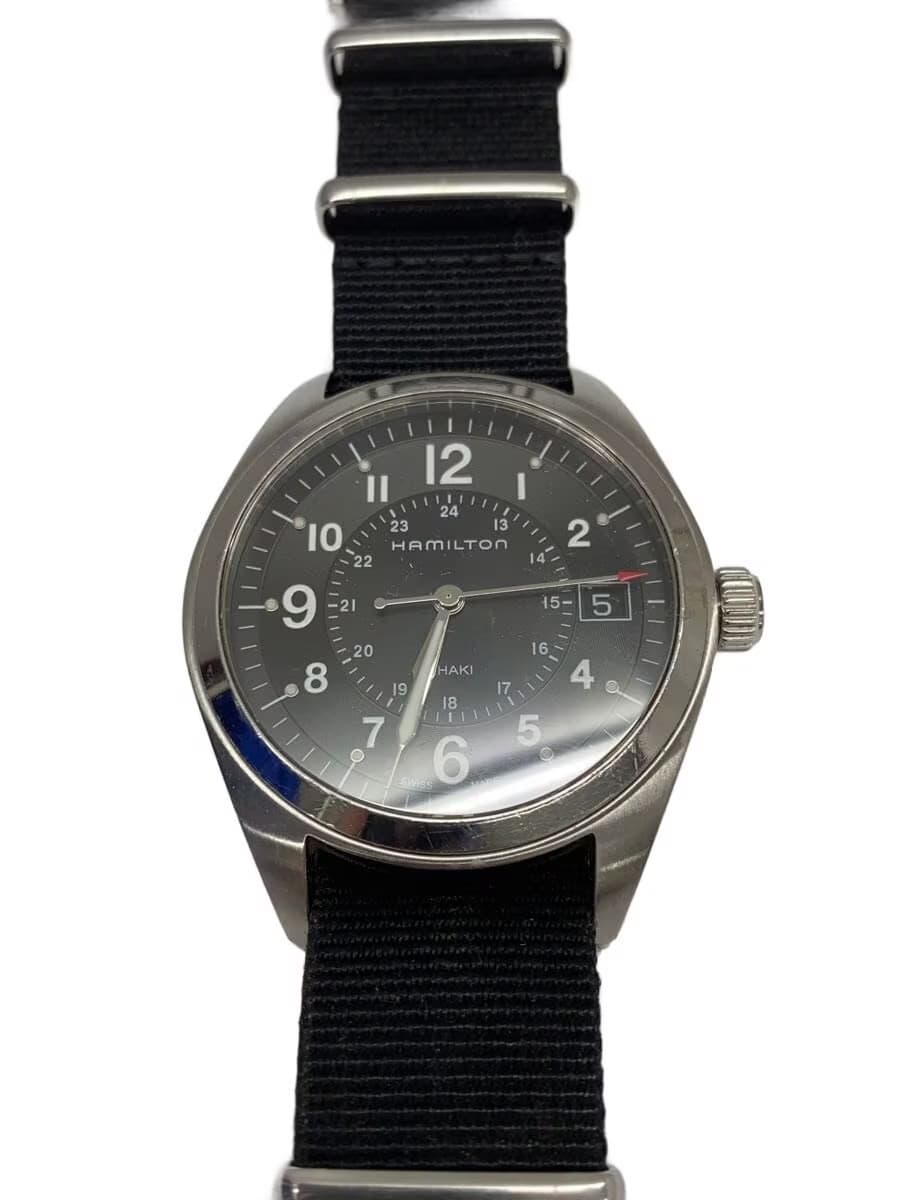 HAMILTON Khaki Field Quartz Watch Analog Nylon Black Black H685510